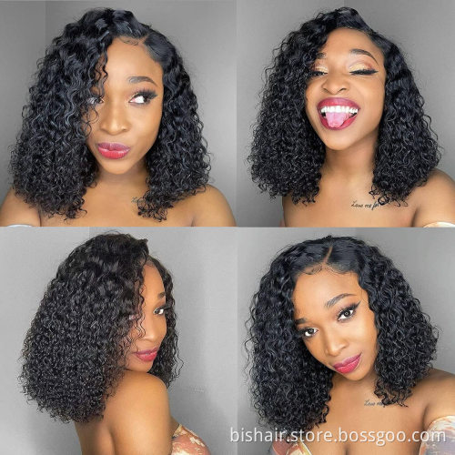 T Part Lace Curly Lace Front Wig Human Hair 20 inch Kinky Curly Human Hair Wigs Wet And Wavy Lace Front Wigs For Black Women